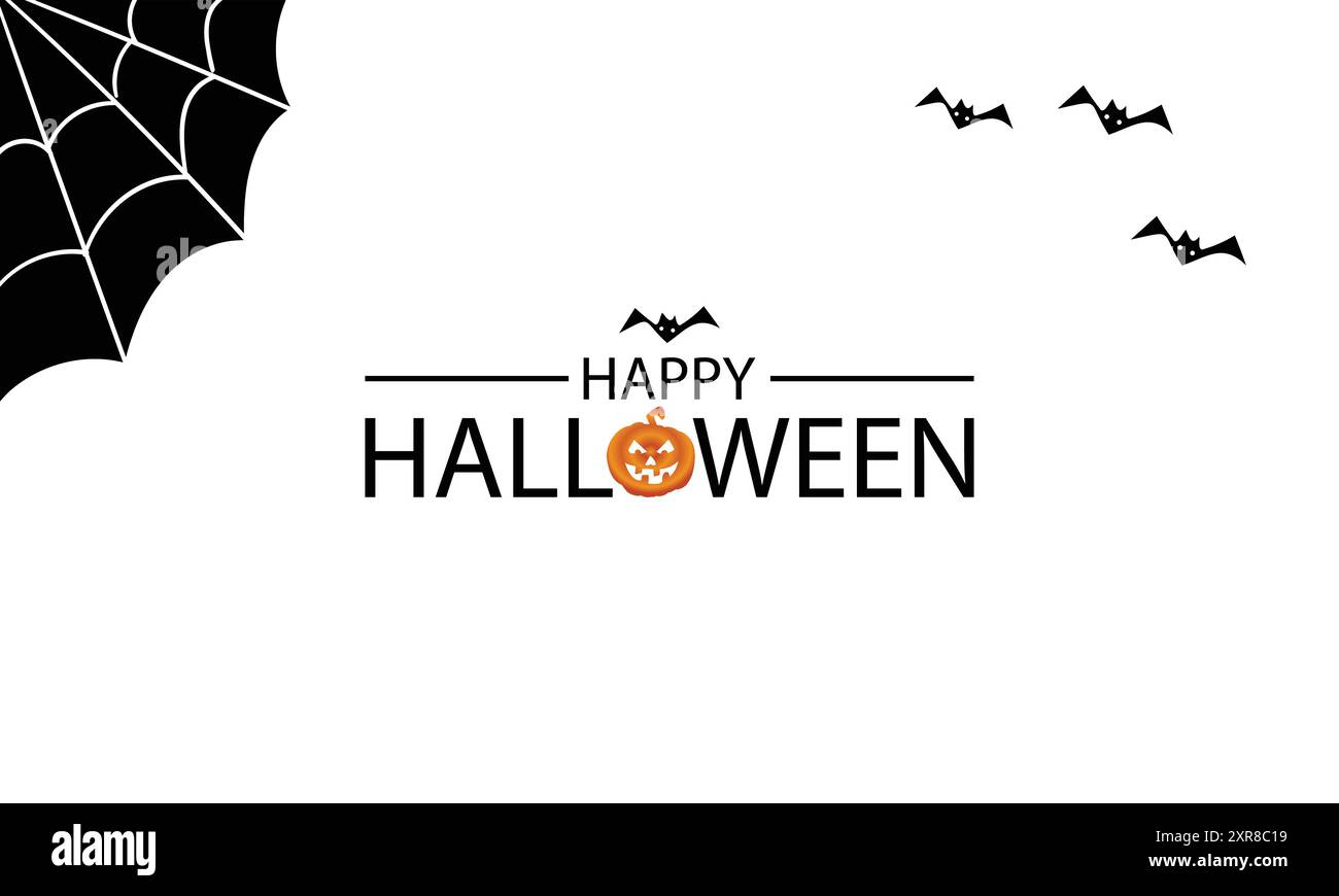 Buon Halloween Text Design per una vacanza divertente Illustrazione Vettoriale