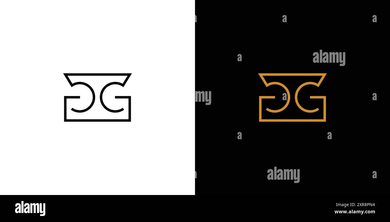 Esclusivo e semplice design con logo GG Illustrazione Vettoriale