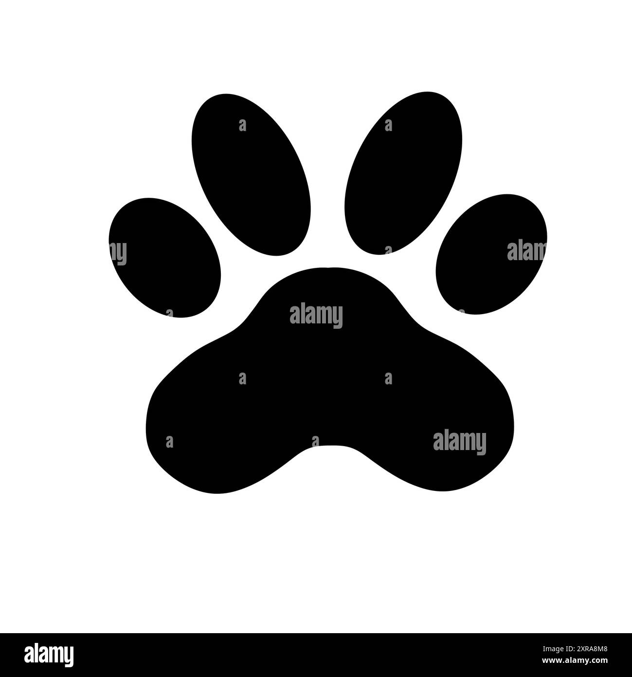 Icona zampa di cane e gatto isolata su sfondo bianco. Foto Stock