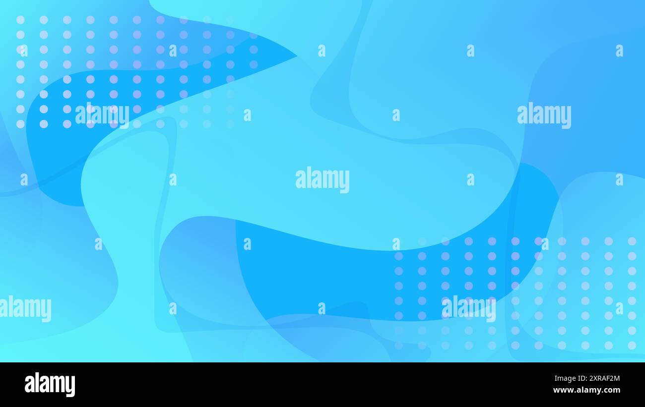 Sfondo astratto geometrico minimale di colore blu. Design liquido con forme dinamiche Illustrazione Vettoriale