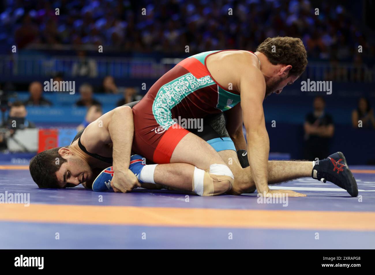 09 agosto 2024, Giochi Olimpici di Parigi 2024, qualificazioni lotta credito: Nderim Kaceli/Alamy Live News Foto Stock