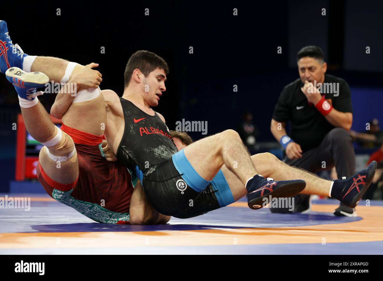 09 agosto 2024, Giochi Olimpici di Parigi 2024, qualificazioni lotta credito: Nderim Kaceli/Alamy Live News Foto Stock