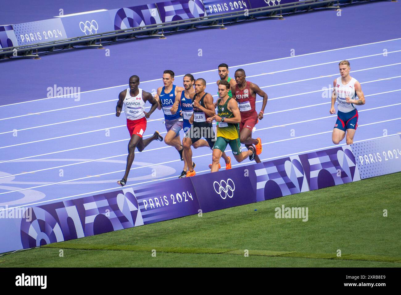 Saint Denis, Francia, 9 agosto 2024. Atletica leggera - semifinale maschile 800m - Jacques Julien / Alamy Live News Foto Stock