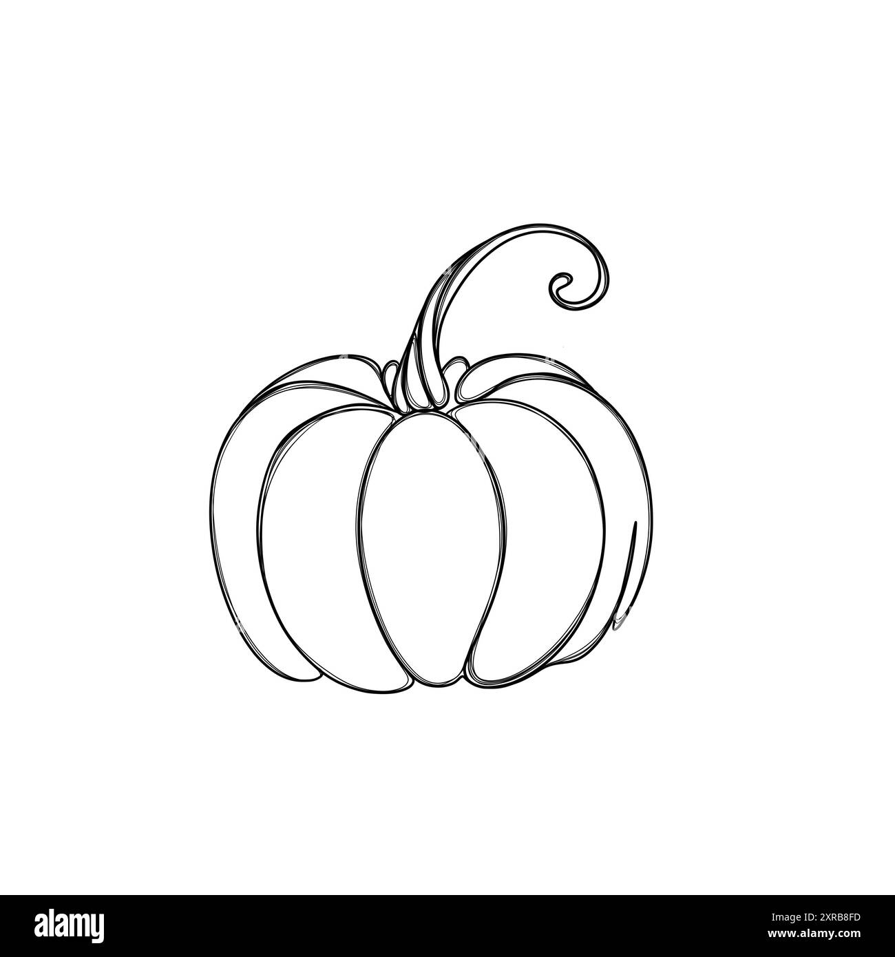 Linea disegnata a mano libera con la zucca art Modello di zucca di Halloween Foto Stock