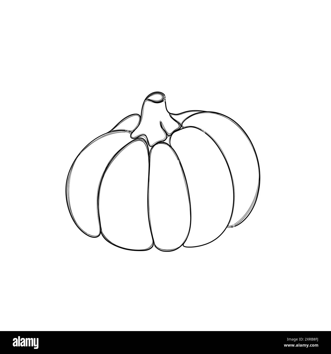 Linea disegnata a mano libera con la zucca art Modello di zucca di Halloween Foto Stock