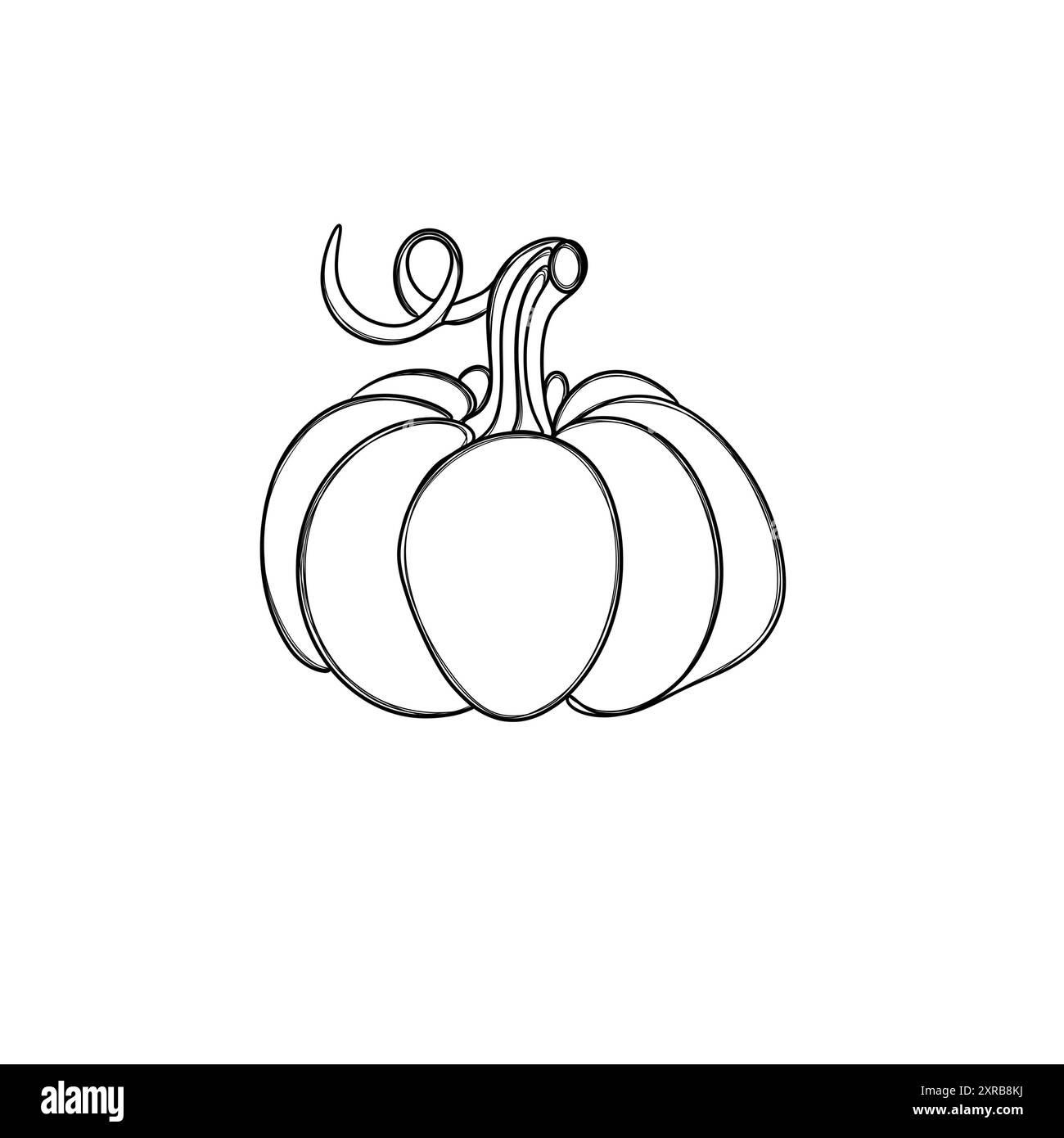 Linea disegnata a mano libera con la zucca art Modello di zucca di Halloween Foto Stock