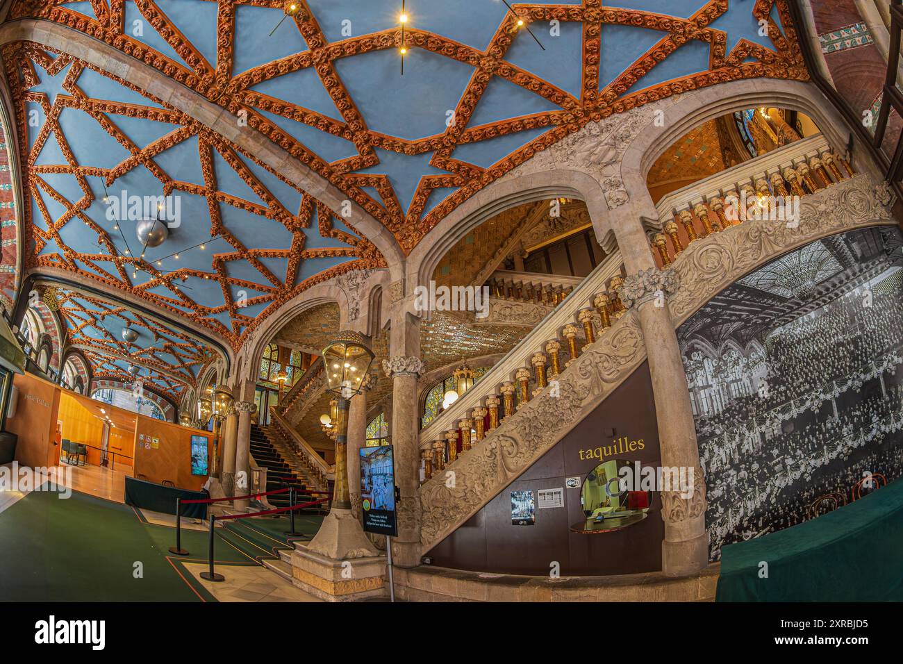 Interno del Palazzo della musica Catalana, Barcellona, Spagna Foto Stock
