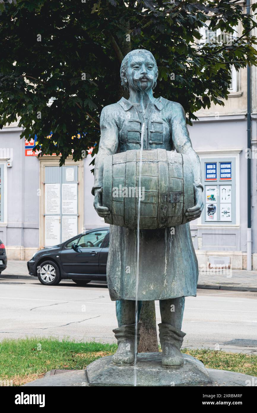 La fontana principale della birra a Sopron, Ungheria Foto Stock