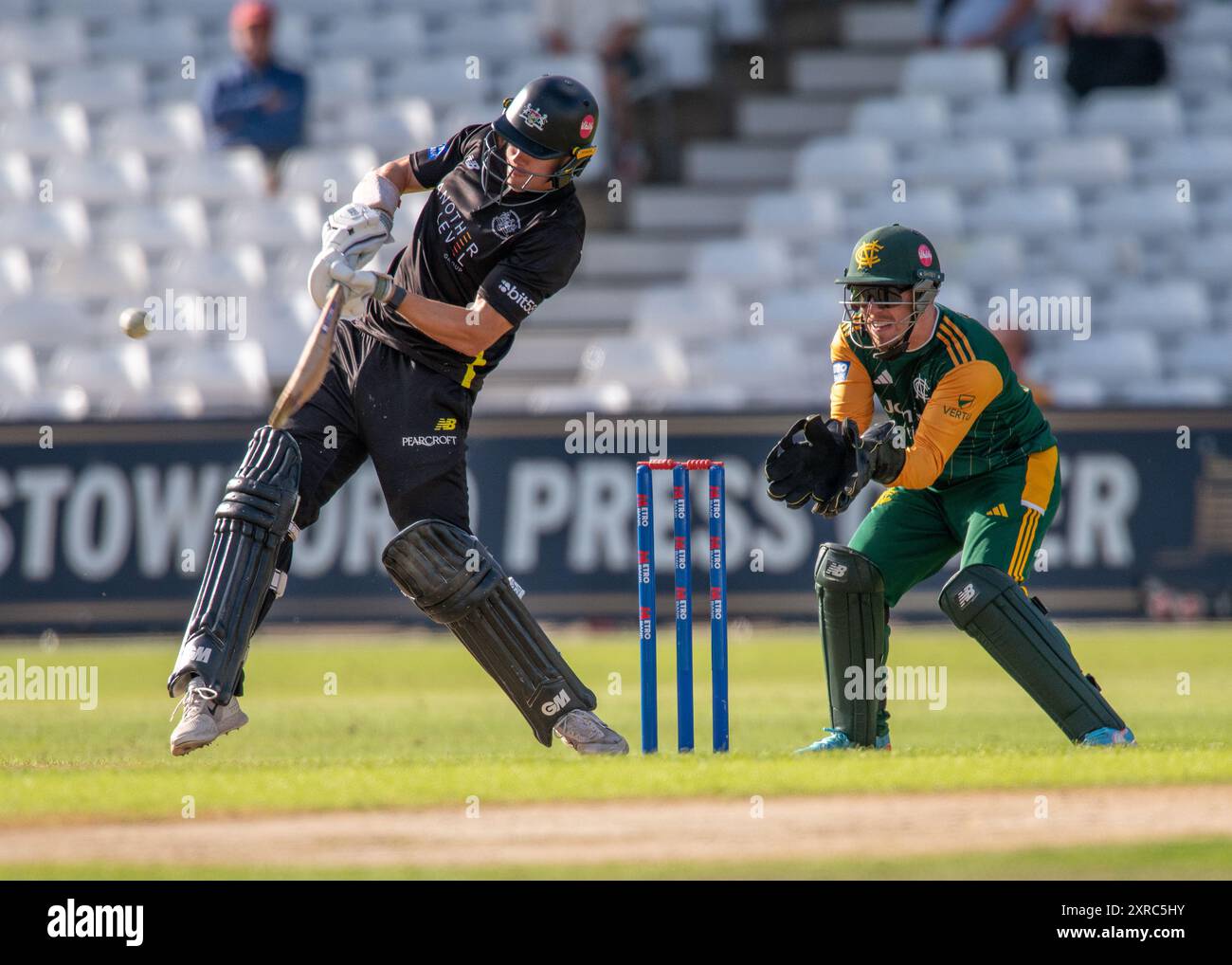 Nottingham, Regno Unito. 09 agosto 2024. Ben CHARLESWORTH del Gloucestershire CCC battendo durante la Royal London One-Day Cup Group B Match Nottinghamshire vs Gloucestershire a Trent Bridge, Nottingham, Regno Unito, 9 agosto 2024 (foto di Mark Dunn/News Images) a Nottingham, Regno Unito il 9/8/2024. (Foto di Mark Dunn/News Images/Sipa USA) credito: SIPA USA/Alamy Live News Foto Stock