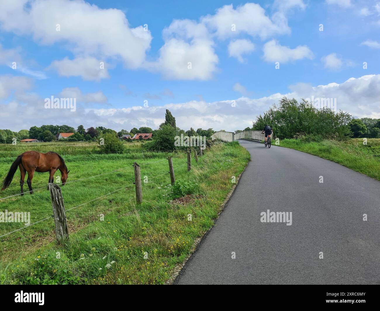 Area ricreativa locale di Bünde in una giornata estiva, Vestfalia orientale, Renania settentrionale-Vestfalia, Germania Foto Stock