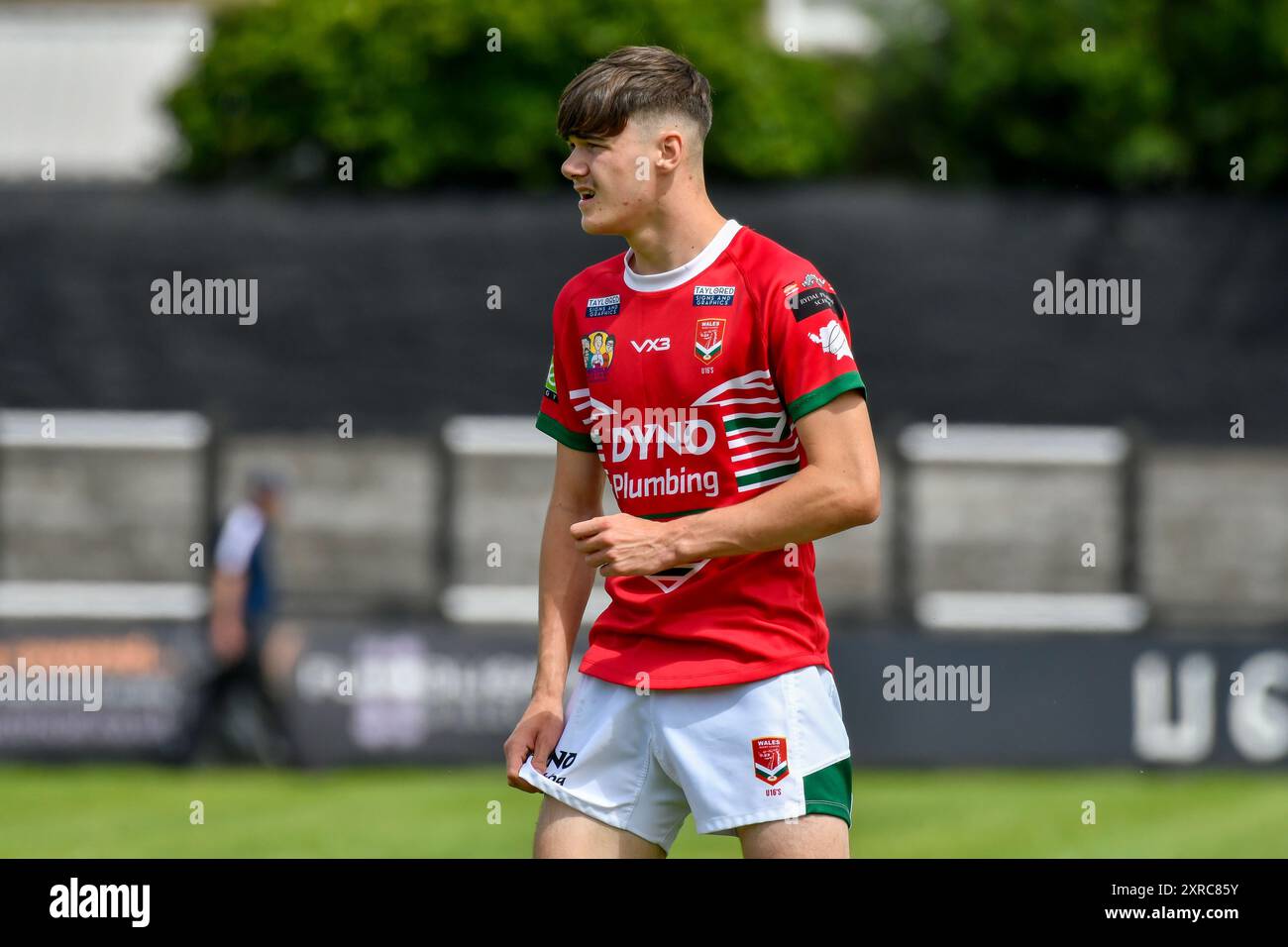 Neath, Galles. 3 agosto 2024. Ralf Roberts del Galles durante la finale Under 16 Four Nations Rugby League tra Galles e Inghilterra Community Lions al Lextan Gnoll di Neath, Galles, Regno Unito, il 3 agosto 2024. Crediti: Duncan Thomas/Majestic Media. Foto Stock