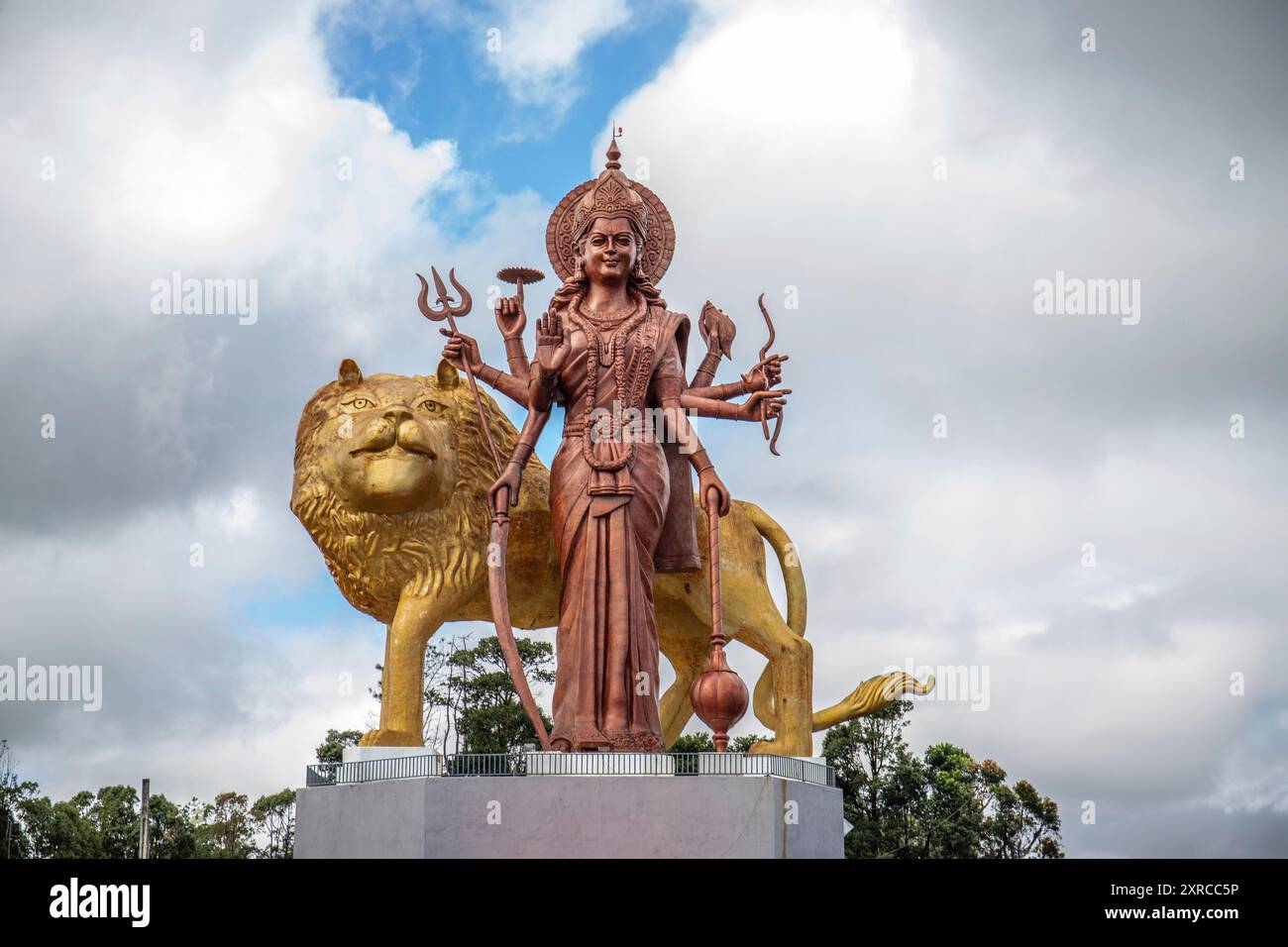 Statua della fede indù al lago Grand Bassin, Lord Shiva, Grand Bassin Hindu Temple, Mauritius Foto Stock