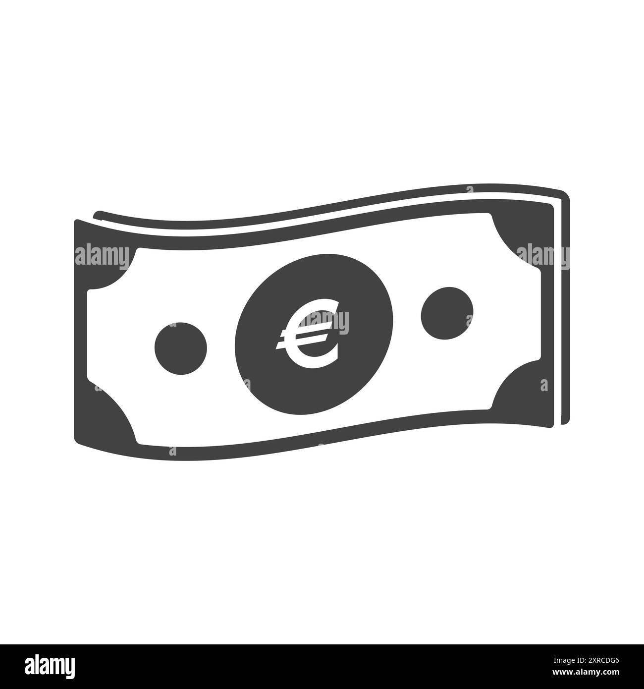 Banconote in euro per il pagamento icone della moneta cartacea. Icone del settore finanziario per la progettazione. Isolare gli elementi della valuta vettoriale Illustrazione Vettoriale
