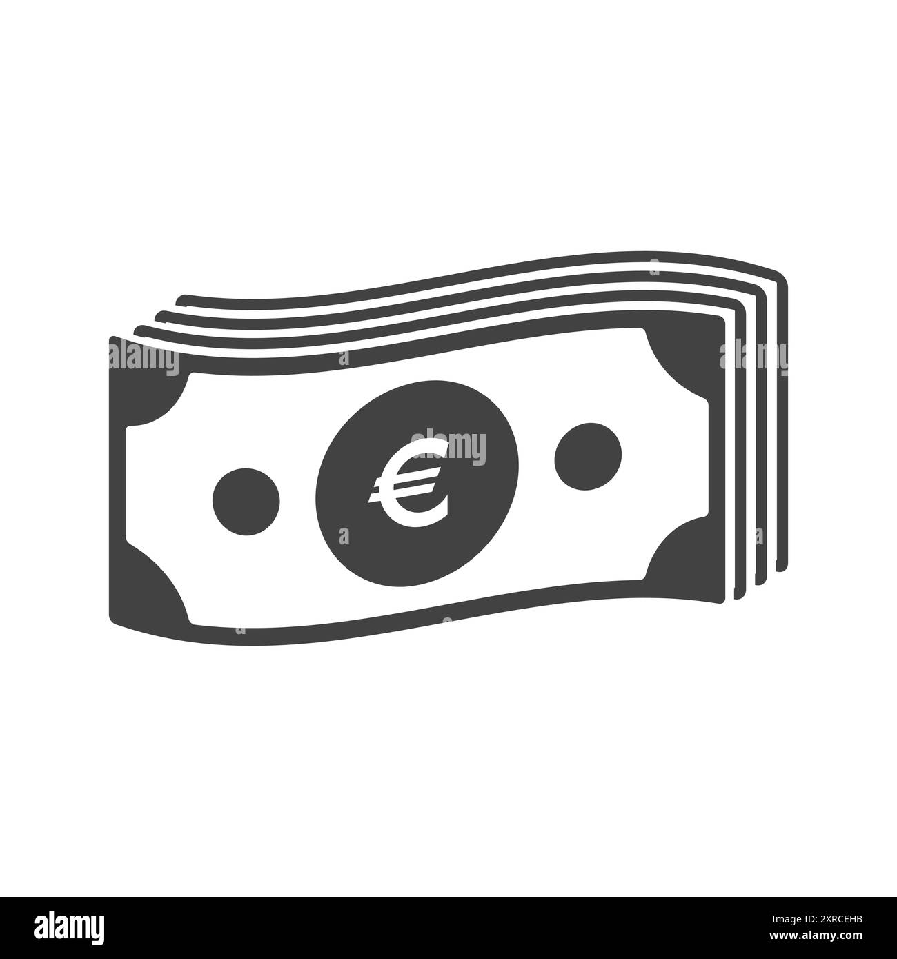 Banconote in euro per il pagamento icone della moneta cartacea. Icone del settore finanziario per la progettazione. Isolare gli elementi della valuta vettoriale Illustrazione Vettoriale
