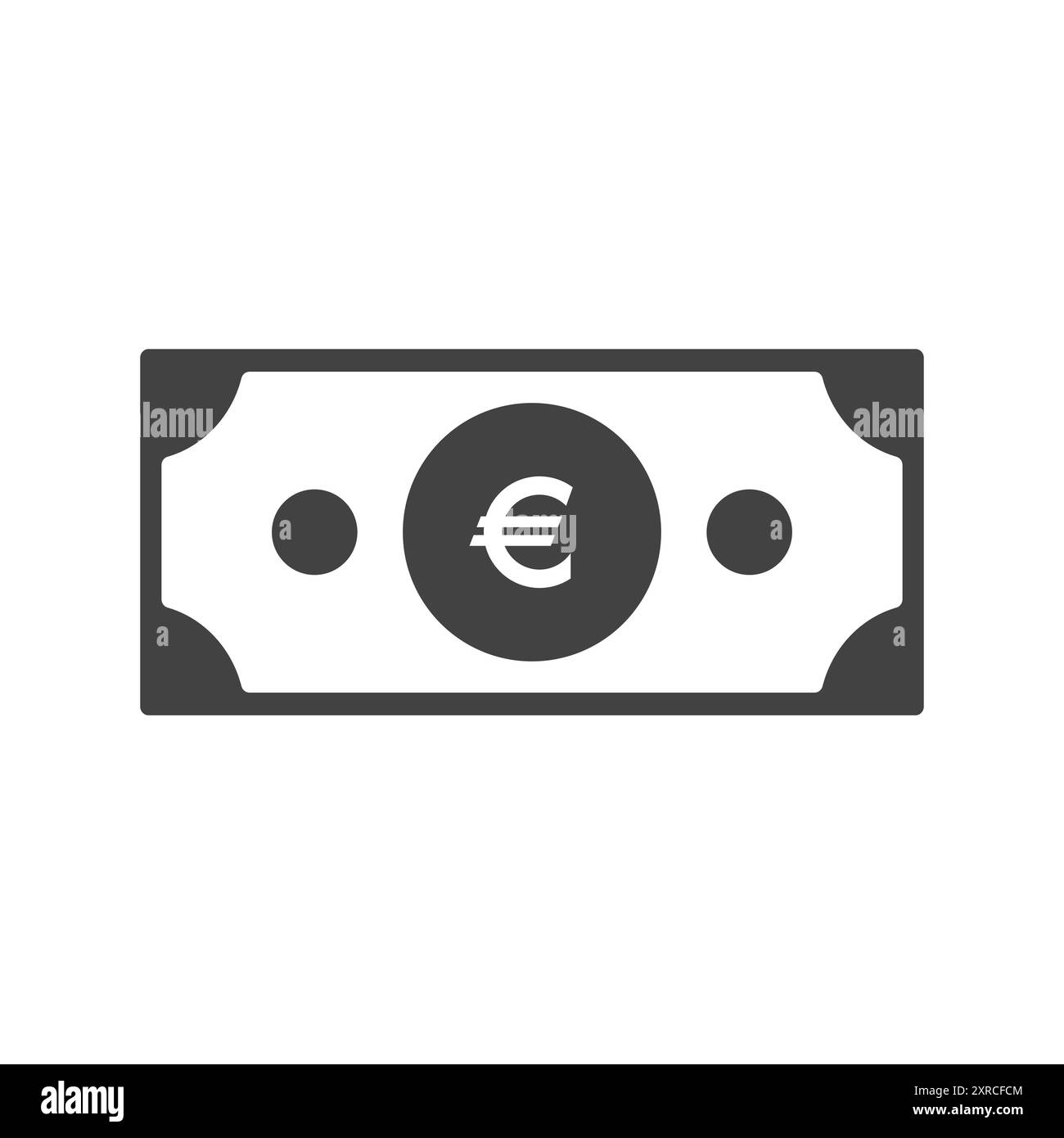 Banconote in euro per il pagamento icone della moneta cartacea. Icone del settore finanziario per la progettazione. Isolare gli elementi della valuta vettoriale Illustrazione Vettoriale