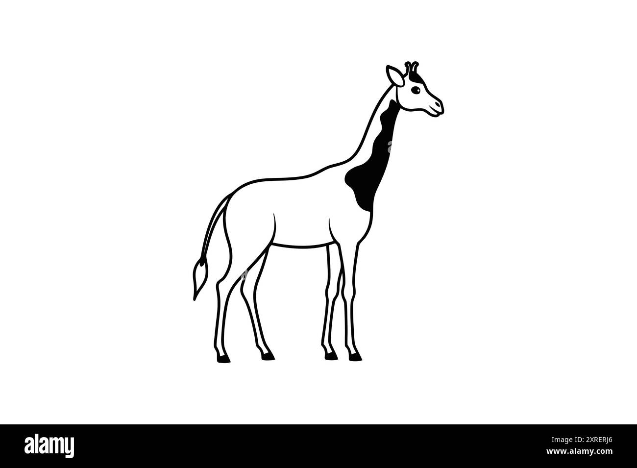 Illustrazione nera della giraffa vettoriale Illustrazione Vettoriale