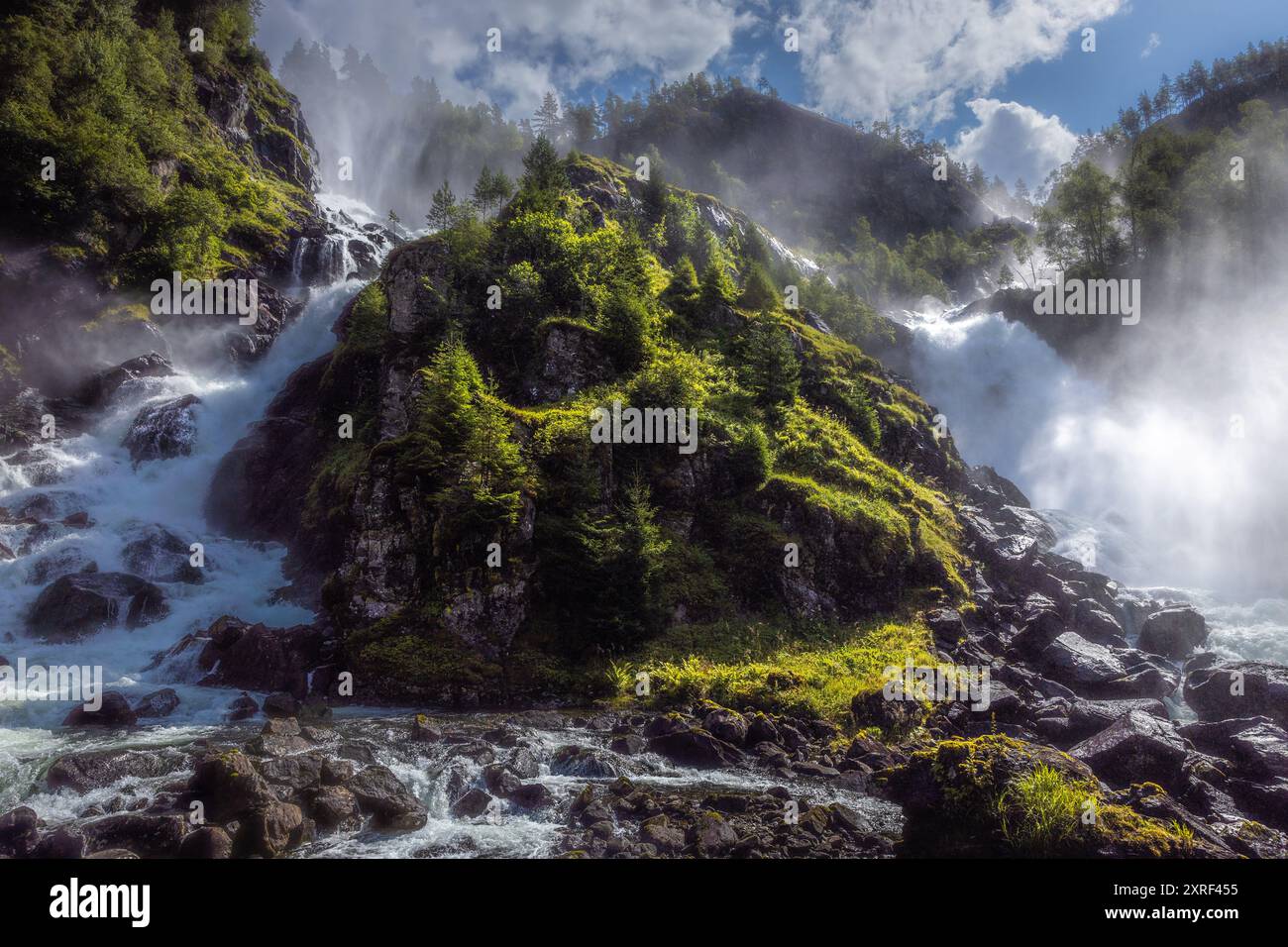 Cascata di Latefoss, Norvegia Foto Stock