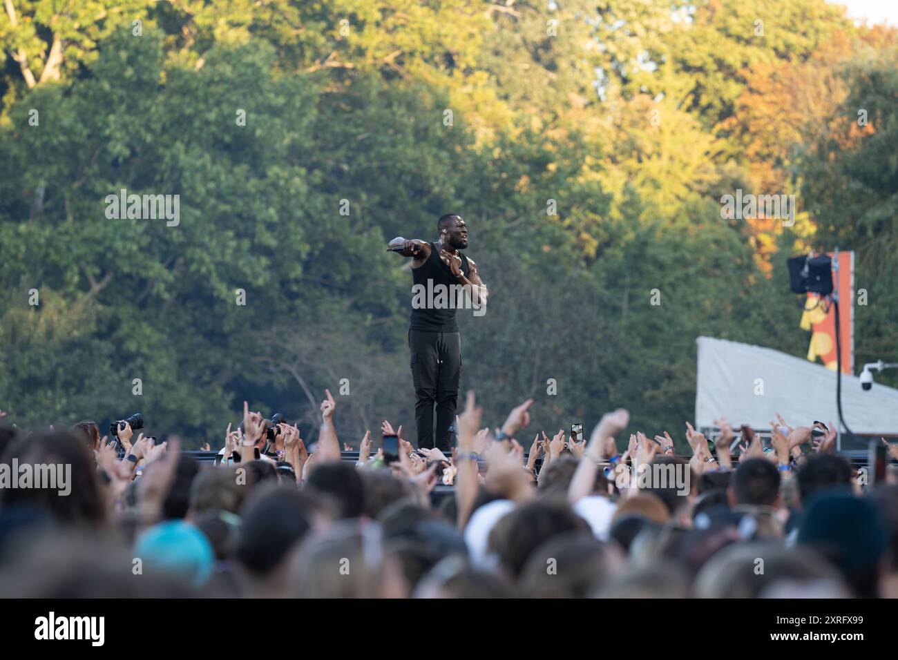 Budapest, Ungheria, 9 agosto 2024, Stormzy aka Michael Ebenazer Kwadjo Omari Owuo Jr. Esibendosi allo Sziget Festival, Budapest Ungheria. Crediti: Colin Darbyshire/Alamy Live news Foto Stock