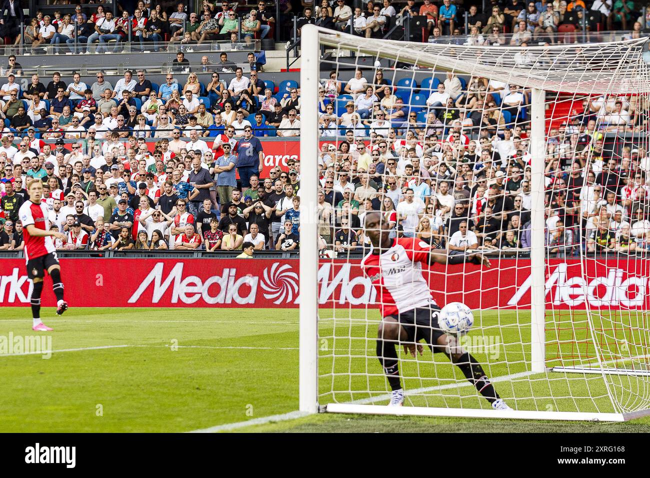 Rotterdam, Paesi Bassi. 10 agosto 2024. ROTTERDAM - 10-08-2024, De Kuip. Calcio olandese, eredivisie, stagione 2024-2025. Feyenoord - Willem II, il giocatore di Willem II Kyan Vaesen, non n'immagine, ha segnato il gol crediti: Pro tiri/Alamy Live News Foto Stock