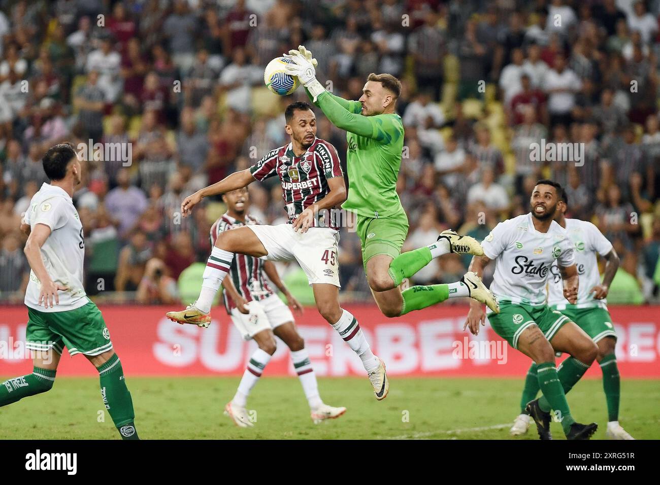 Rio de Janeiro, Brasile, 7 agosto 2024. Partita di calcio tra Fluminense e Juventude per la Coppa del Brasile, allo stadio Maracanã. Foto Stock