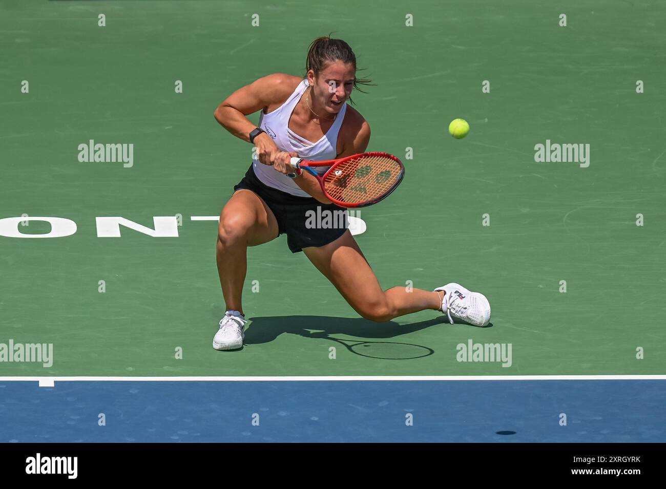 Toronto, Canada. 10 agosto 2024. La tennista americana Emma Navarro partecipa al WTA 1000 Toronto National Bank Open. Christopher Child/EXimages Credit: EXImages/Alamy Live News Foto Stock