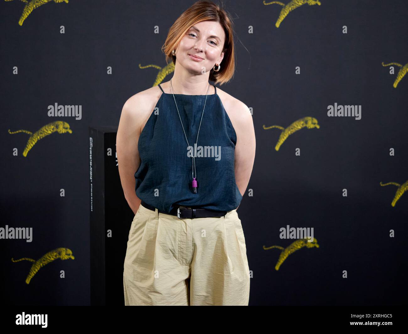 Locarno / Svizzera, 10 agosto 2024. L'attrice Agnė Kaktaitė ha visto alla photocall Locarno Film Festival. Crediti: Walter Gilgen crediti: Walter Gilgen/Alamy Live News Foto Stock