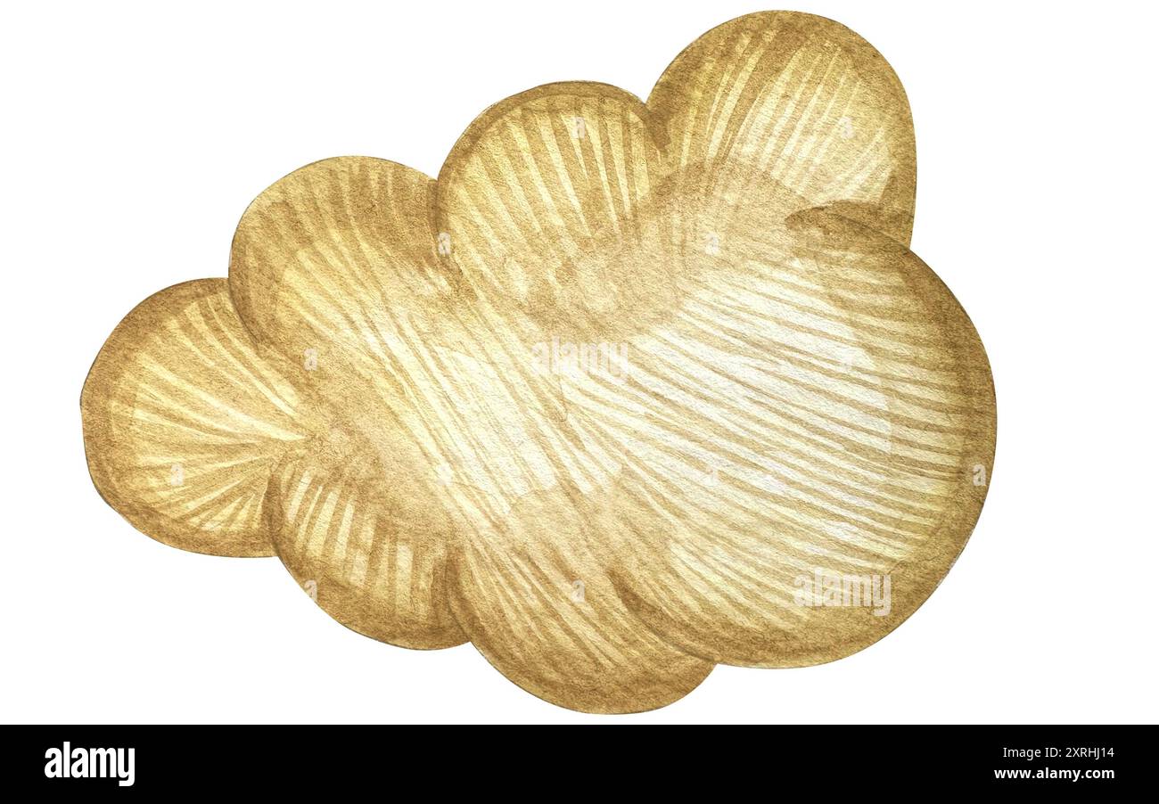 Nuvole di legno giocattoli collezione acquerelli illustrazione grafica design. Foto Stock