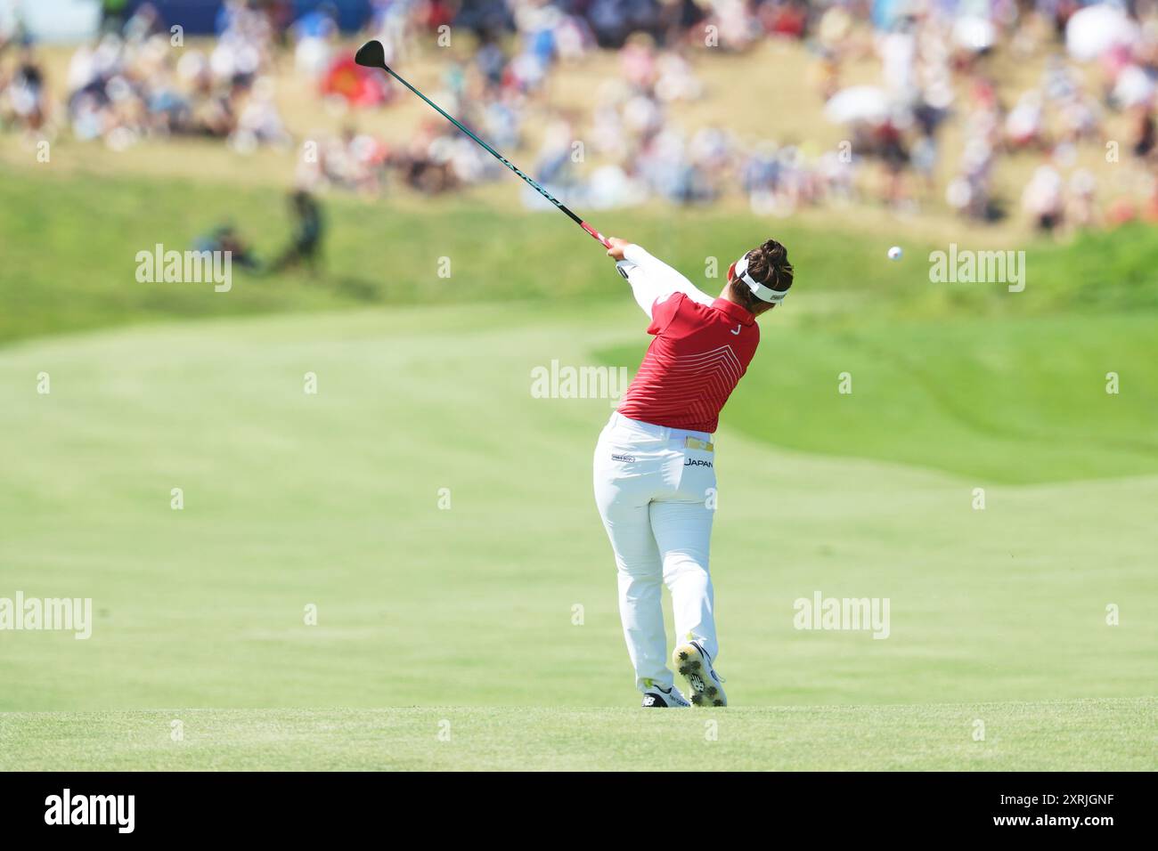 Saint-Quentin-en-Yvelines, Francia. 10 agosto 2024. Miyu Yamashita (JPN) Golf : Round 4 femminile durante i Giochi Olimpici di Parigi 2024 al Golf National di Saint-Quentin-en-Yvelines, Francia . Crediti: Koji Aoki/AFLO SPORT/Alamy Live News Foto Stock