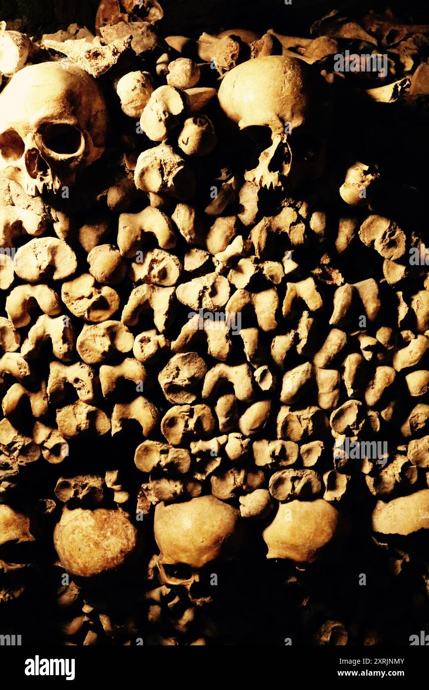 Catacombe di Parigi, Parigi Francia Foto Stock