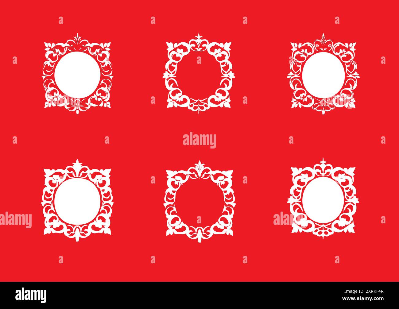 Logo con ornamenti floreali e set di icone. Collezione astratta di design con logo di fiori di bellezza per matrimoni, carte di invito e sfondi Illustrazione Vettoriale