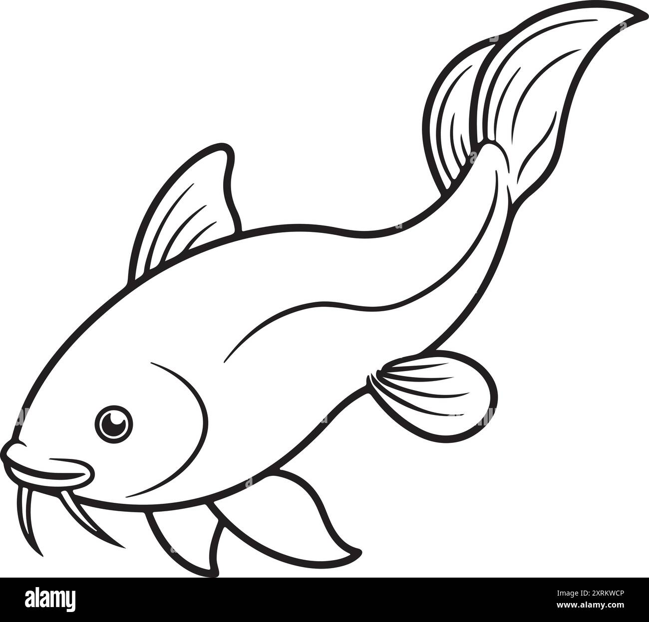 Illustrazione di un carino pesce gatto carino Illustrazione Vettoriale