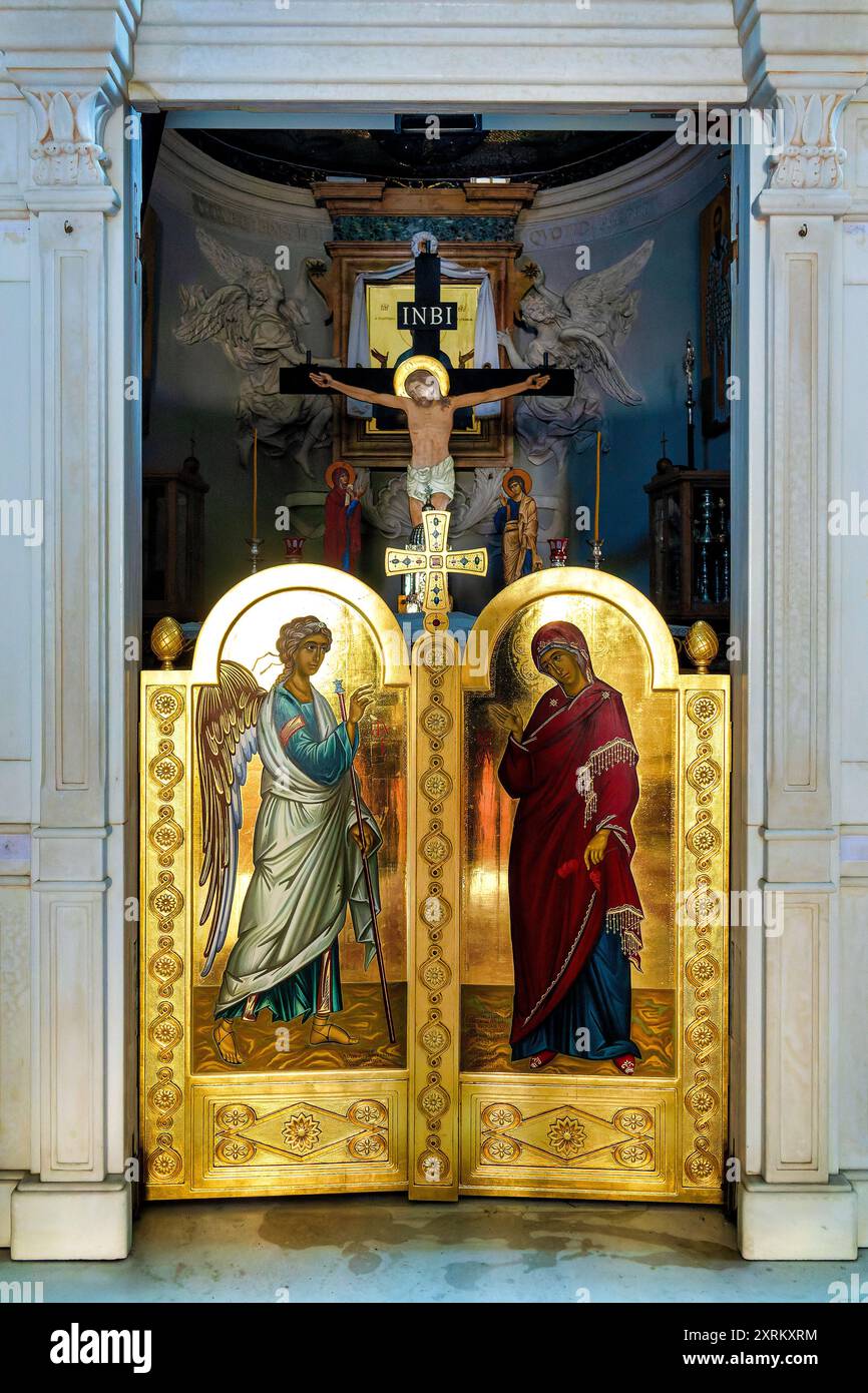 Iconostasi della Chiesa di San Teodoro, Roma, Italia Foto Stock