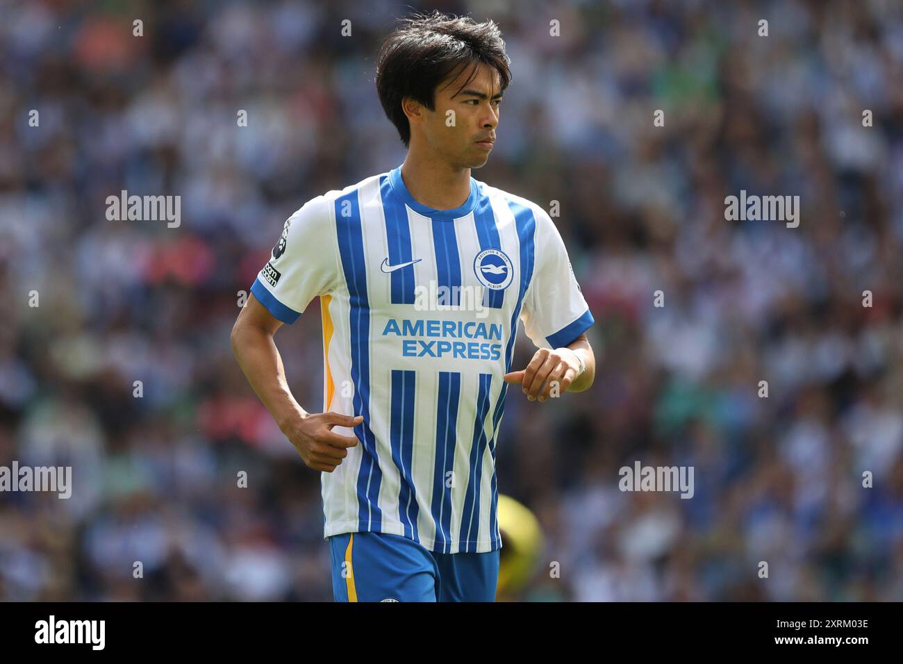 Kaoru Mitoma in azione per Brighton & Hove Albion allo stadio AMEX Foto Stock