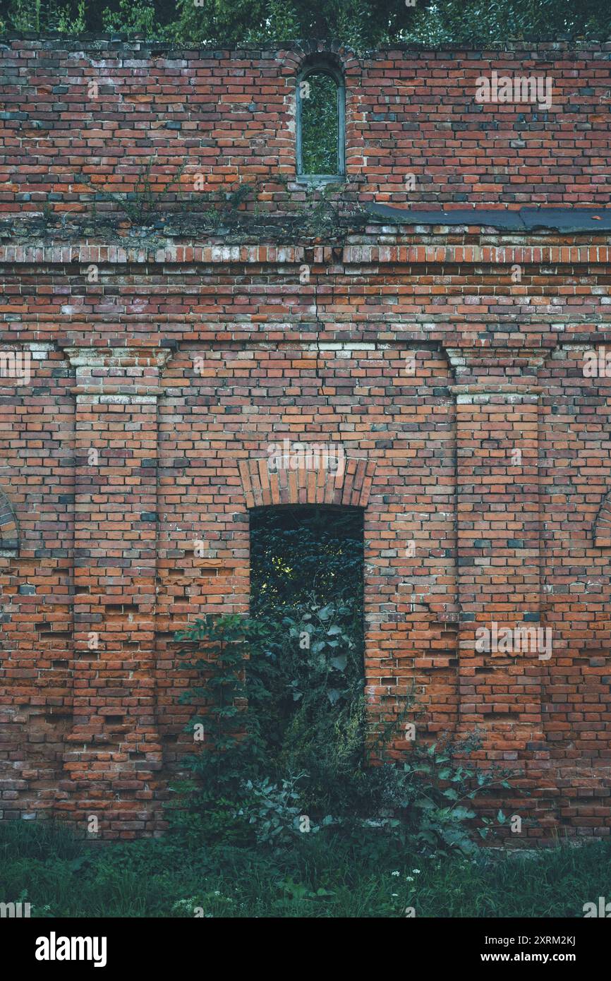 L'ingresso posteriore della stalla in mattoni. edifici del xix secolo Foto Stock