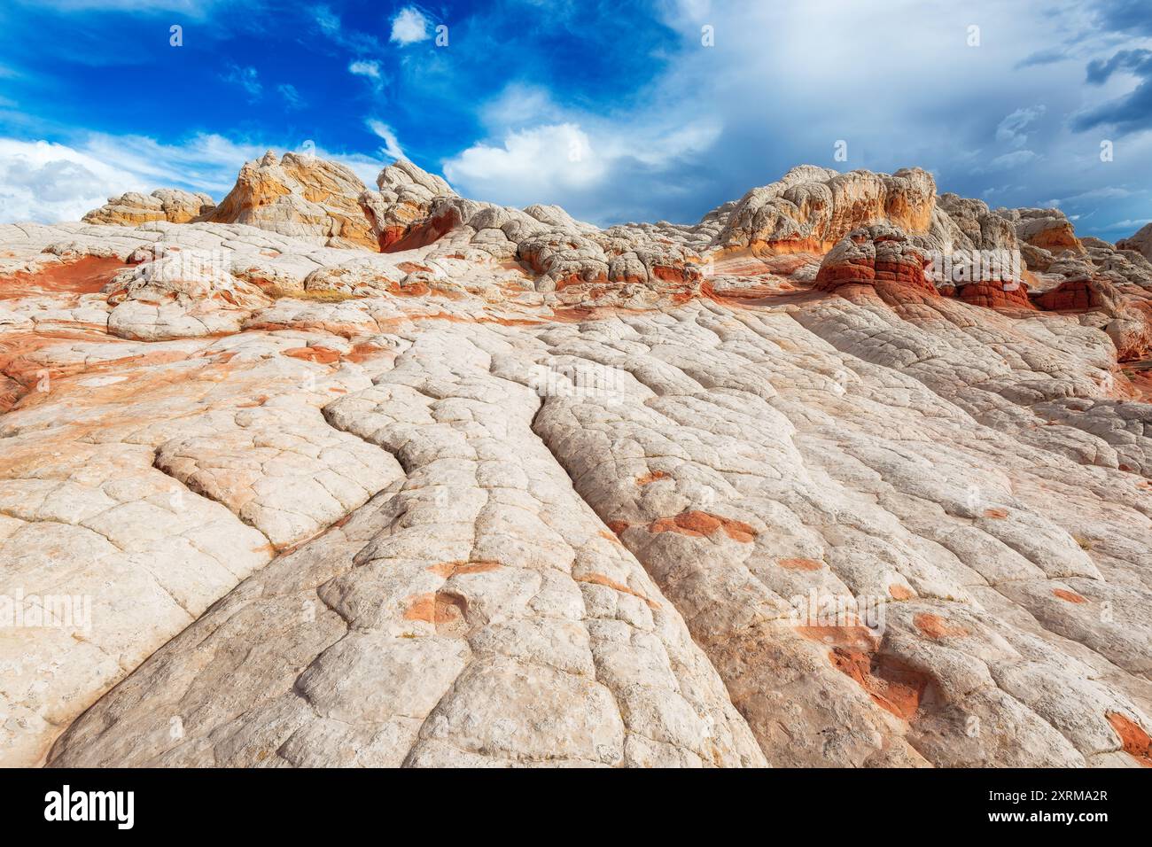 Splendida formazione rocciosa a White Pocket, Vermilion Cliffs National Monument, Arizona, Stati Uniti Foto Stock