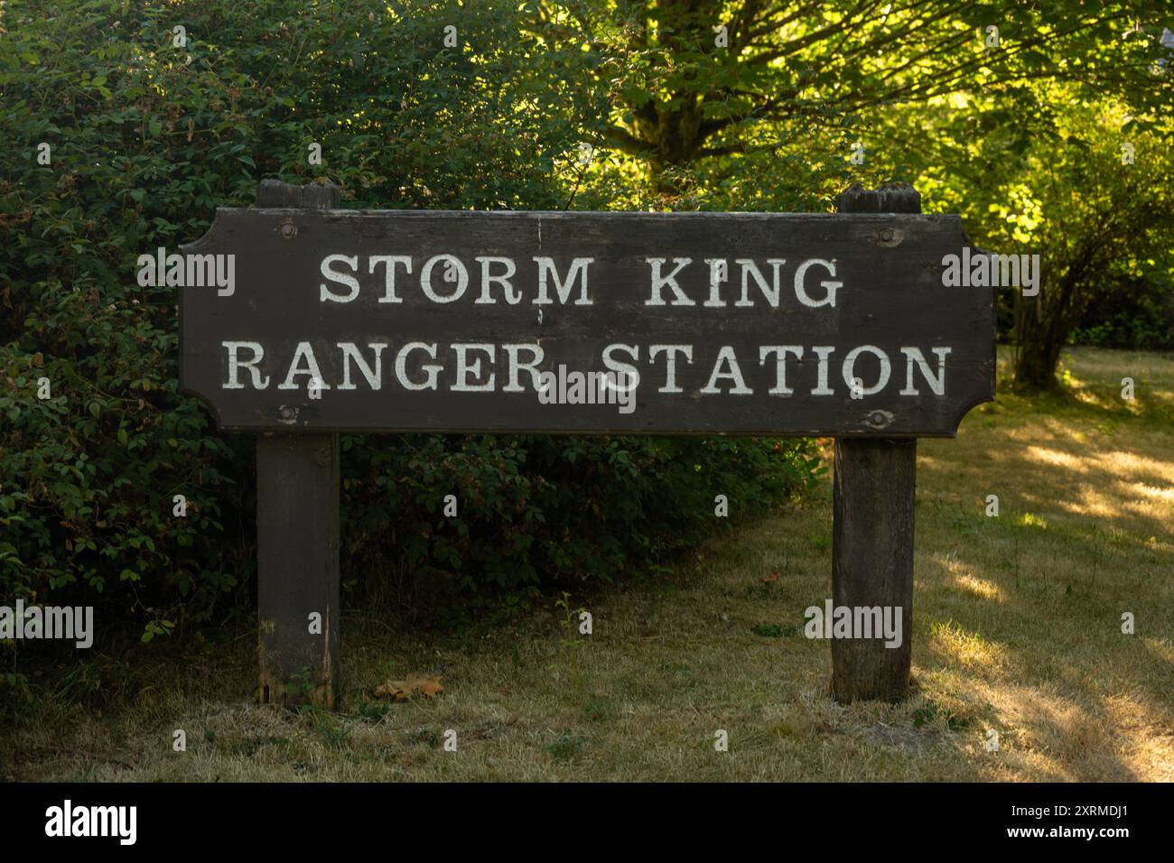 Insegna Storm King Ranger Station all'Olympic National Park Foto Stock