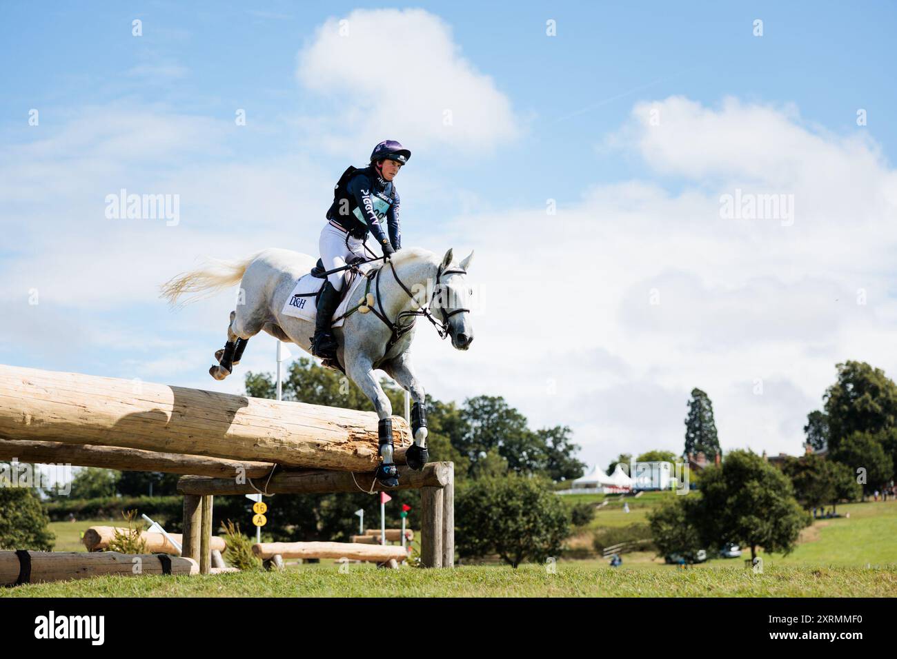 Marcia maialino della Gran Bretagna con Halo durante il crosscountry CCI4*S al Five Star International Hartpury Horse Trials del 10 agosto 2024, Hartpury, Regno Unito (foto di Maxime David - MXIMD Pictures) Foto Stock