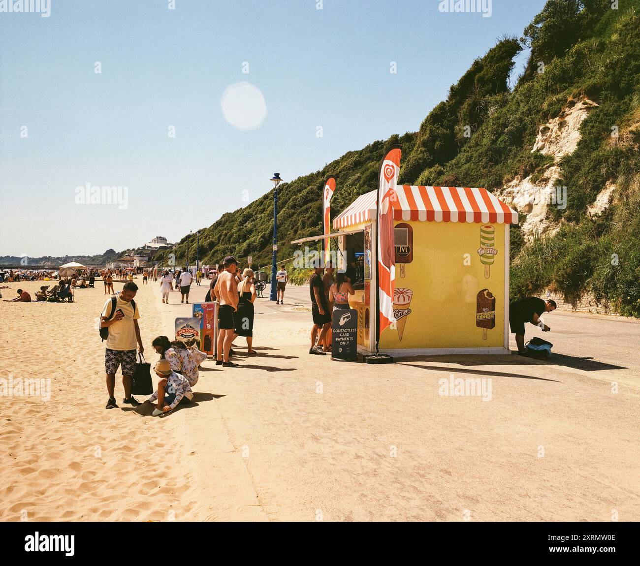 Gelateria Bournemouth Beach, Dorset, Inghilterra, Regno Unito Foto Stock