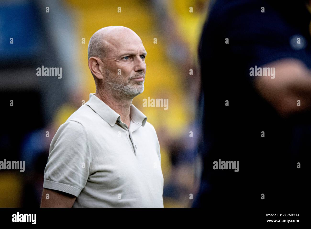 Copenaghen, Danimarca. 11 agosto 2024. L'allenatore di Broendby, Jesper Soerensen. Superliga match tra Broendby IF e AGF al Broendby Stadium domenica 11 agosto 2024. (Foto: Nils Meilvang/Scanpix 2024) credito: Ritzau/Alamy Live News Foto Stock