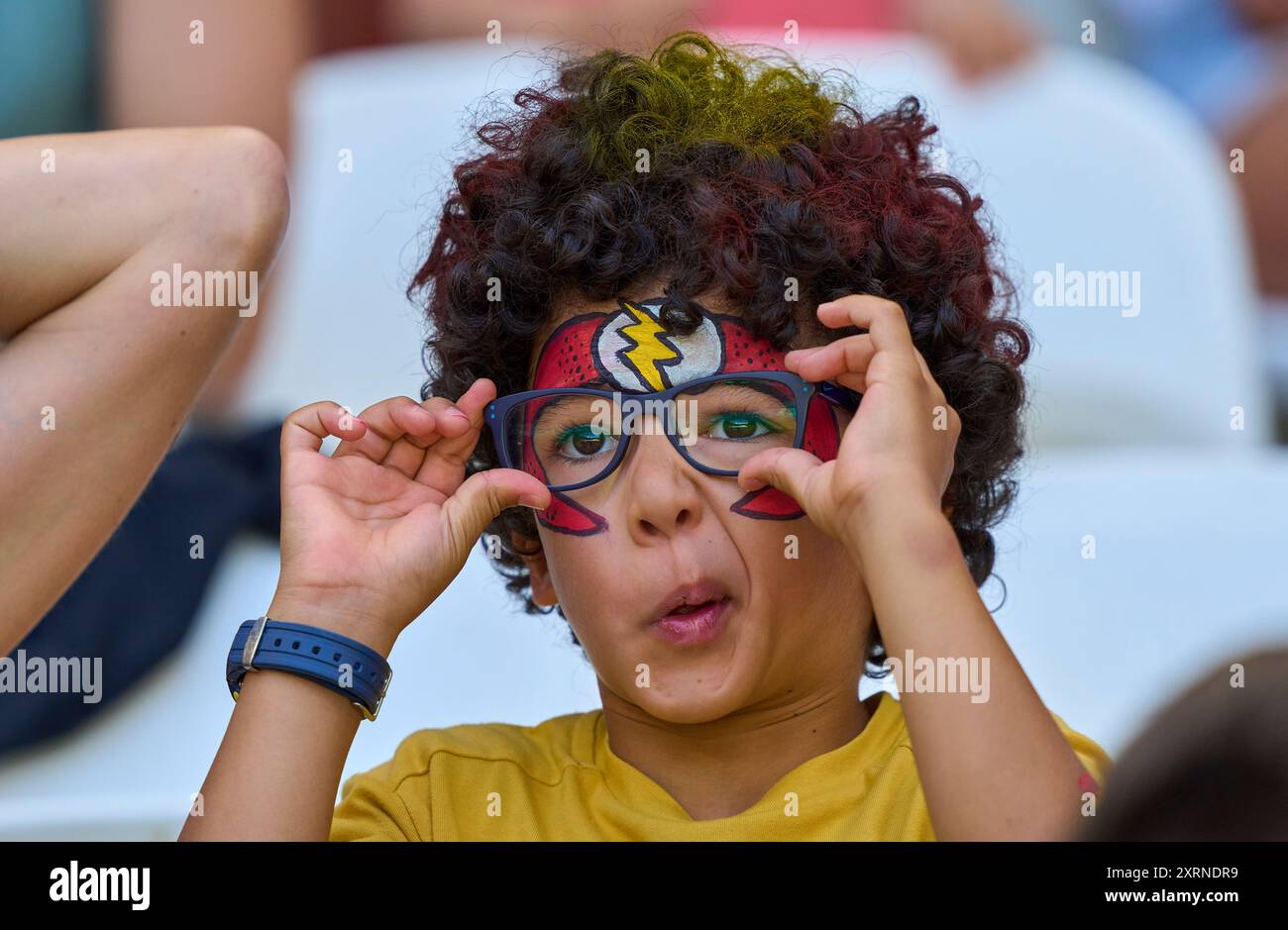 Tifosi ESP alla medaglia di bronzo olimpica femminile IN GERMANIA, Spagna. , . A Lione, in Francia. Stagione 2024/2025 fotografo: ddp Images/STAR-Images credito: ddp media GmbH/Alamy Live News Foto Stock