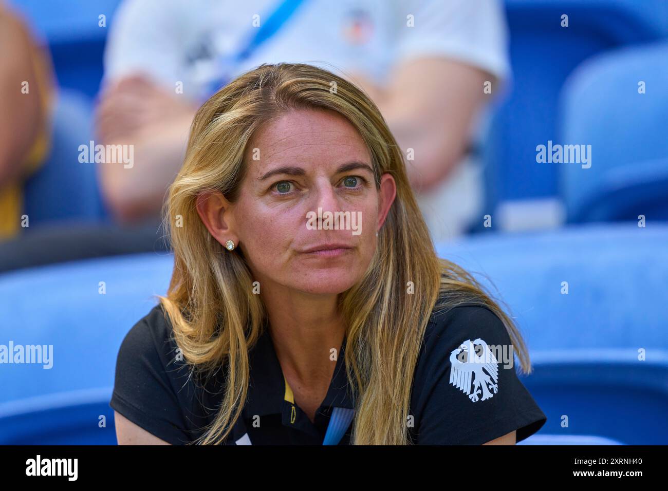 Nia Künzer, Kuenzer, DFB Sportdirektorin alla medaglia di bronzo olimpica femminile GERMANIA - SPAGNA 1-0 allo Stade de Lyon di Lione il 9 agosto 2024 a Lione, Francia. Stagione 2024/2025 fotografo: Peter Schatz Foto Stock