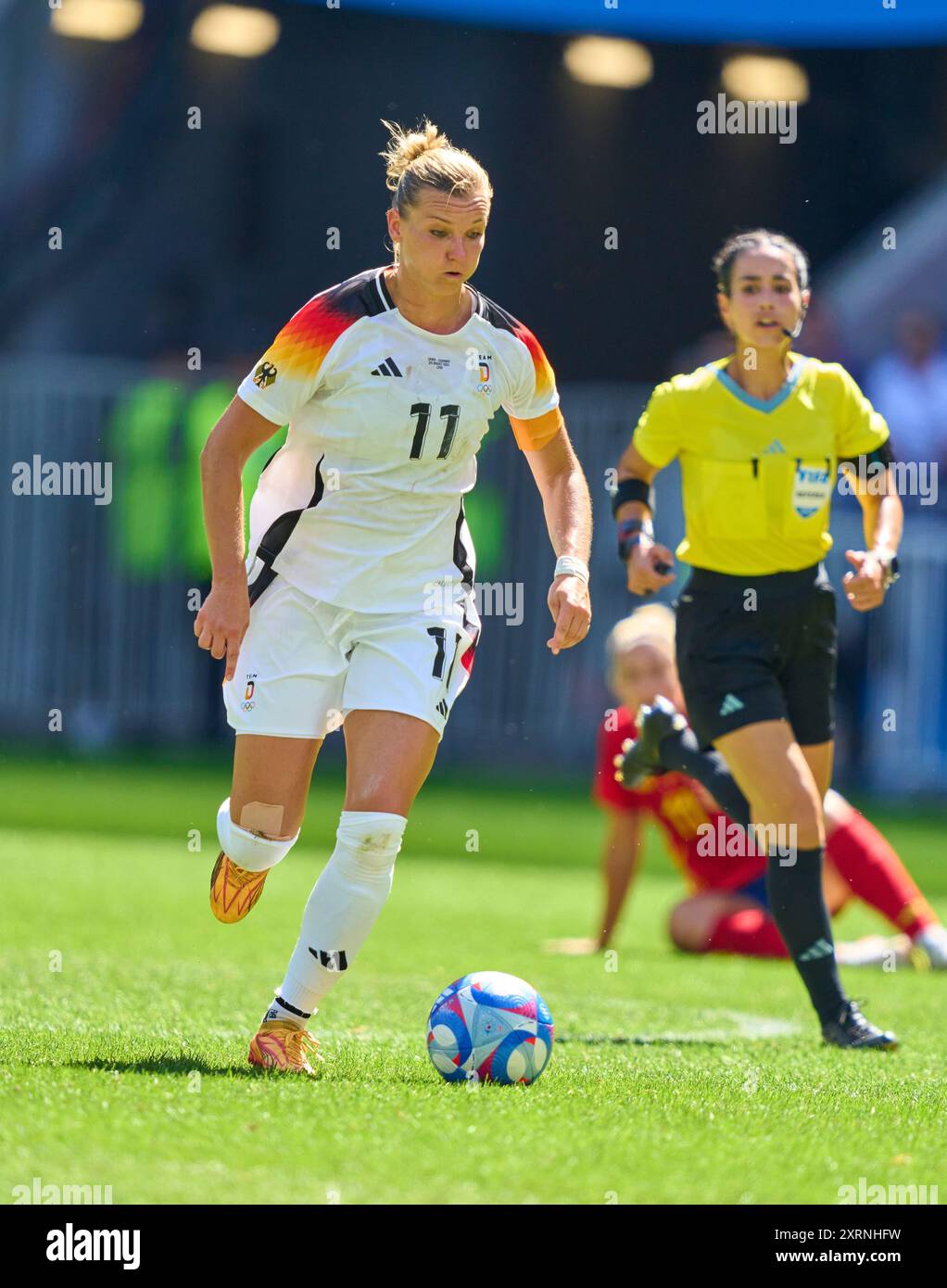 Alexandra Popp, DFB Frauen 11 alla medaglia di bronzo olimpica femminile GERMANIA - SPAGNA 1-0 allo Stade de Lyon di Lione il 9 agosto 2024 a Lione, Francia. Stagione 2024/2025 fotografo: Peter Schatz Foto Stock