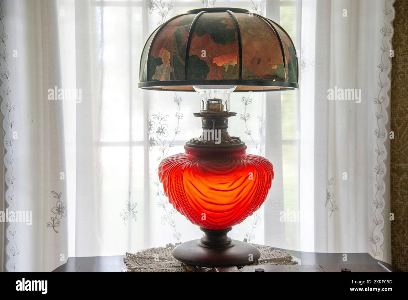 Lampada a cherosina nella casa di Frederick Douglass a Cedar Hill a Washington DC Foto Stock