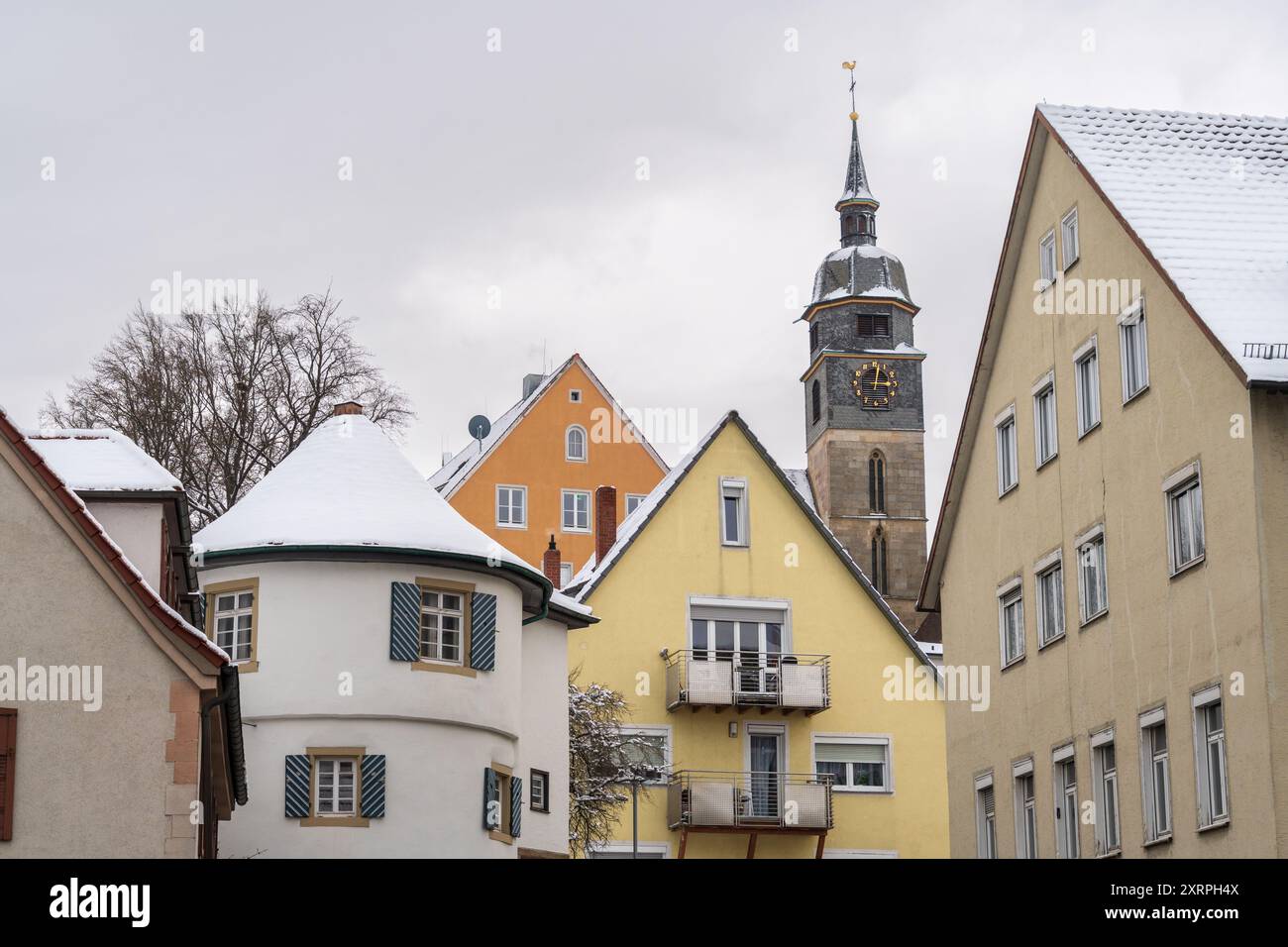 Inverno a Böblingen, la città di Baden-Württemberg, Germania Foto Stock