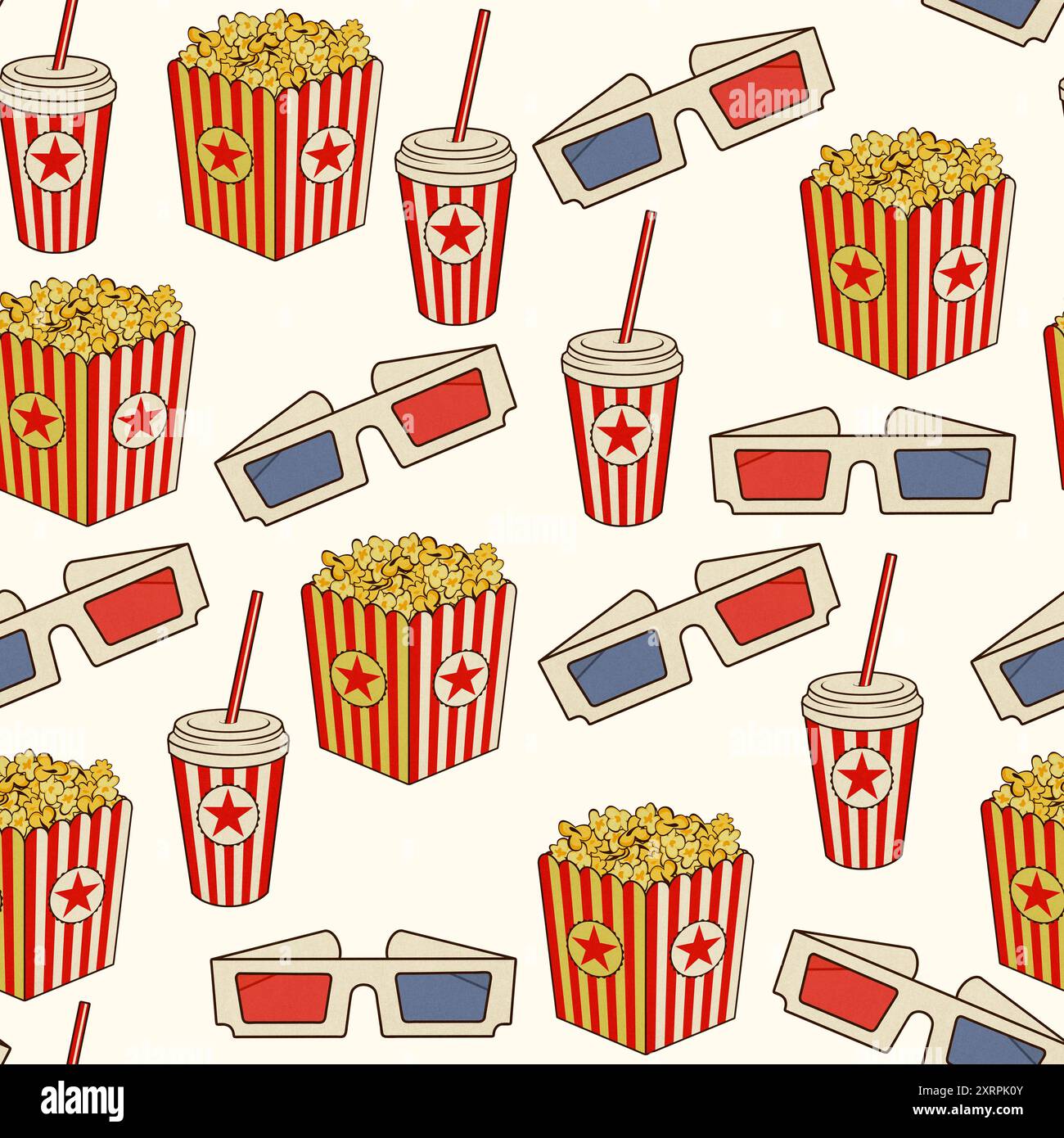 Seamless retrò Pattern Cinema Foto Stock