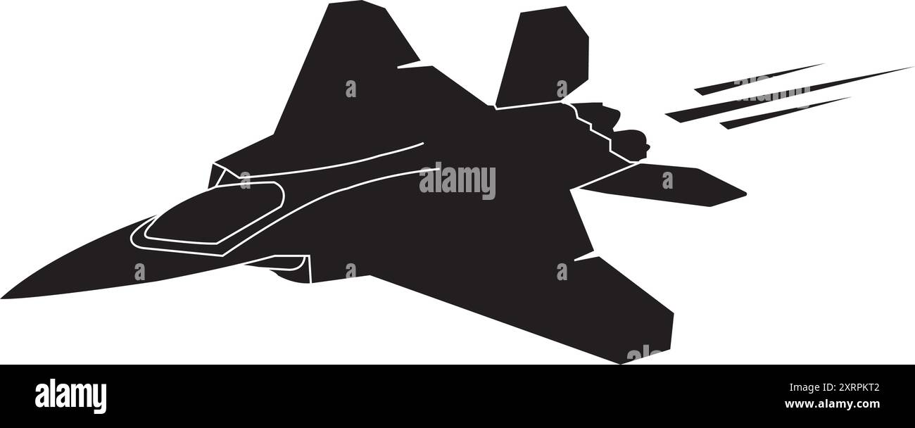 immagine vettoriale dell'icona del jet da combattimento disegno del simbolo Illustrazione Vettoriale