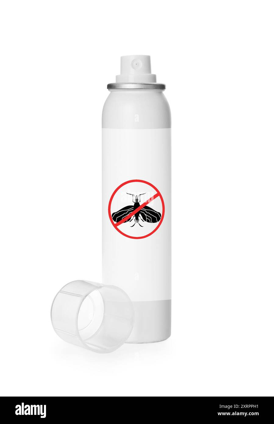 Repellente per insetti in spray può essere isolato su bianco Foto Stock