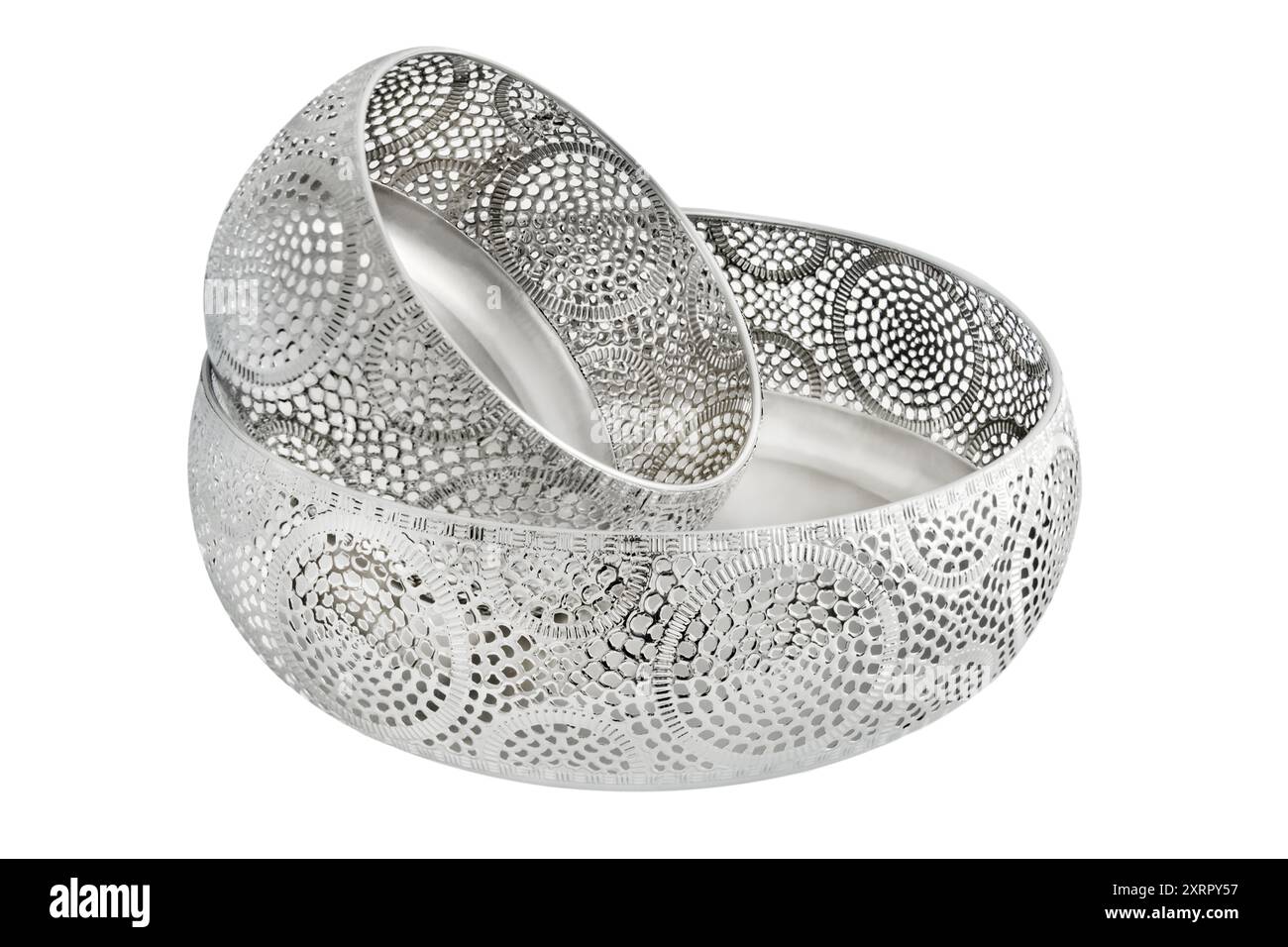 Ciotola decorativa su sfondo bianco Foto Stock