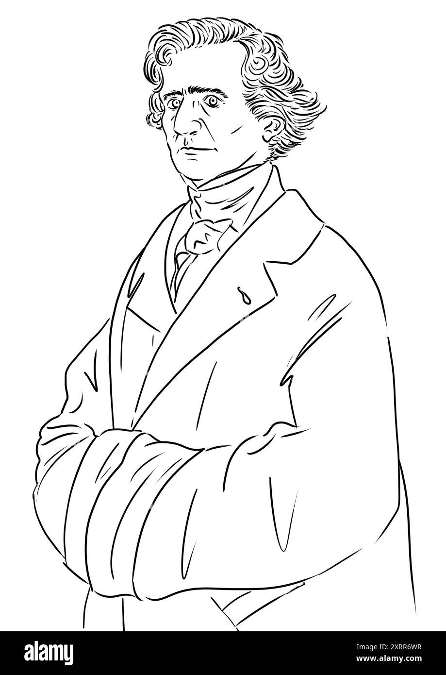 Ritratto di Hector Berlioz, famoso compositore e musicista Foto Stock