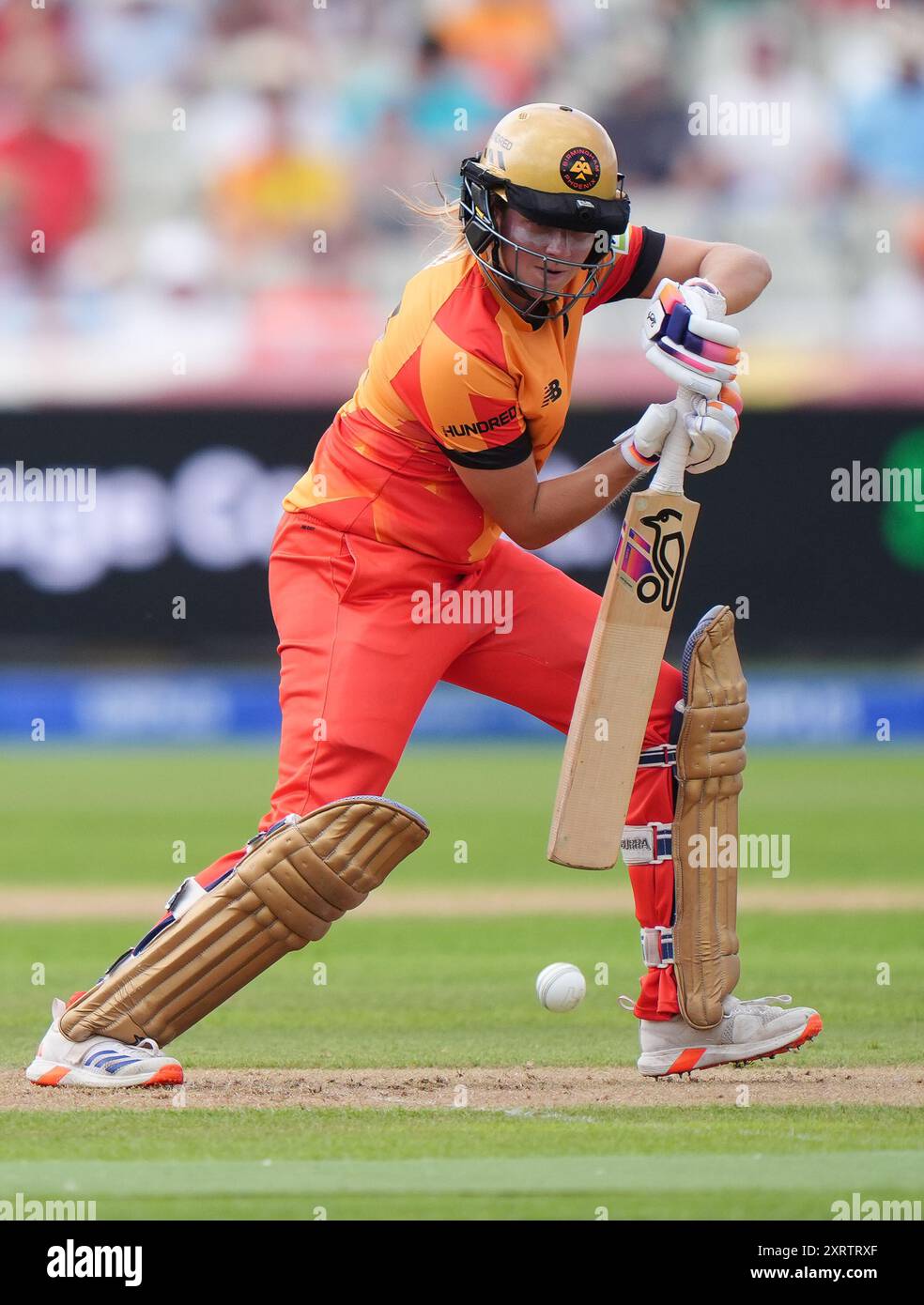 Birmingham Phoenix Sterre Kalis batte durante il Hundred Women's Match a Edgbaston, Birmingham. Data foto: Lunedì 12 agosto 2024. Foto Stock